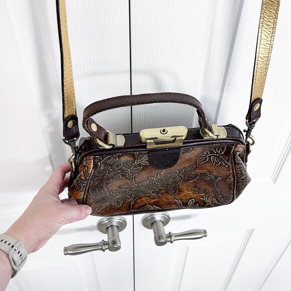Patricia Nash Gracchi Embossed Leather Satchel - Picture 3 of 13